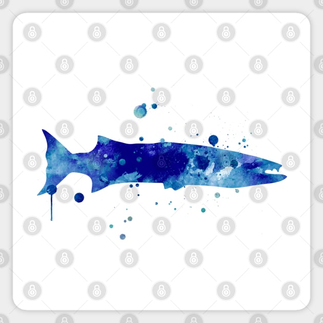 Barracuda Watercolor Painting Sticker by Miao Miao Design